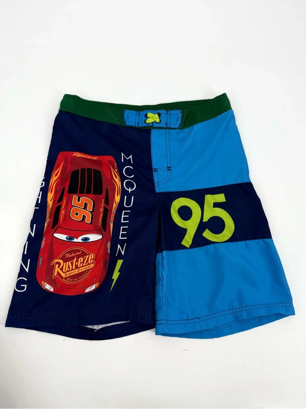 Lightning McQueen Swim Trunks Boys 9/10 Red Blue Disney Store Cars Board Short